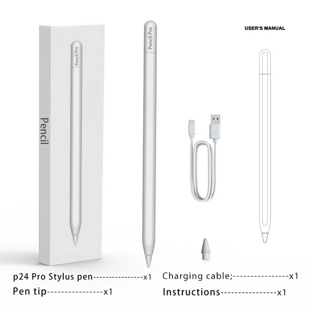 P24pro 1.7mm Tip Active Capacitive Stylus Magnetic Wireless Touch Screen Pen for iPad - 5