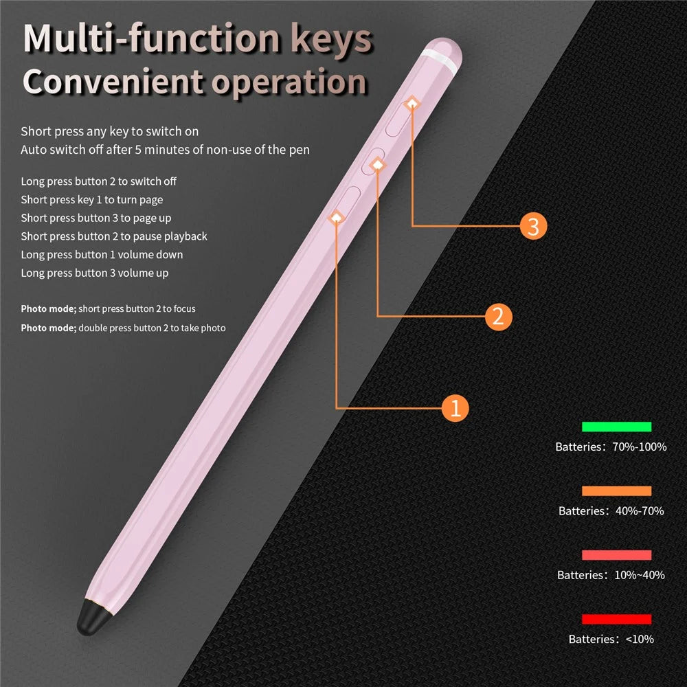 For Samsung Galaxy Z Fold7 5G Capacitive Pen Bluetooth-Compatible Digital Precision Input Writing Stylus - Pink - 7