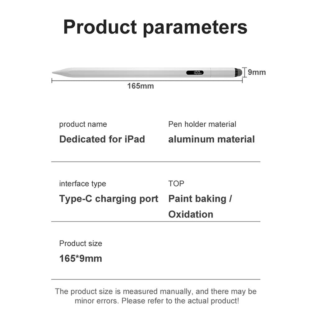 KHD-403 For iPad 2018-2025 Digital Stylus Pen Palm Rejection Magnetic Active Capacitive Pencil with LED Display - 7