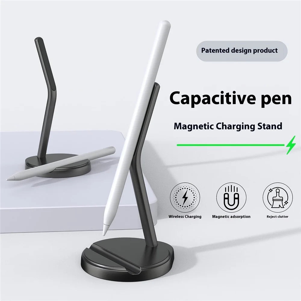 A02 For Apple Pencil (2nd Generation) Magnetic Charging Stand Wireless Charger with Pen Storage Slot - 3