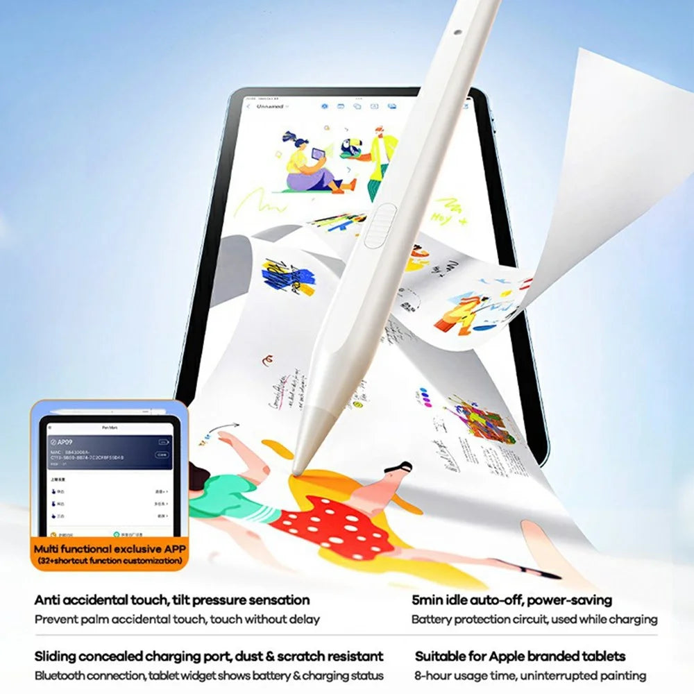 REMAX AP09 for iPad Smart Stylus Magnetic Attachment Tilt Sensitivity Palm Rejection Capacitive Pen - White - 3