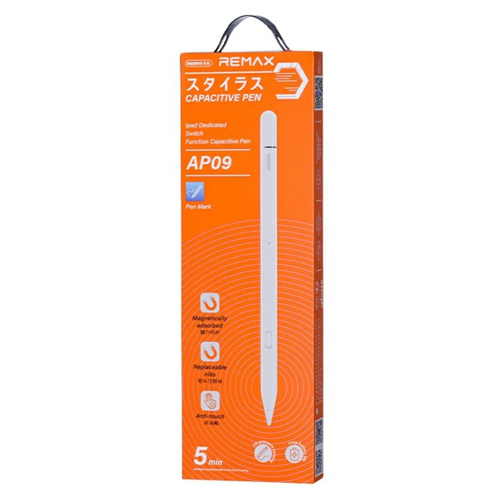 REMAX AP09 for iPad Smart Stylus Magnetic Attachment Tilt Sensitivity Palm Rejection Capacitive Pen - White - 4