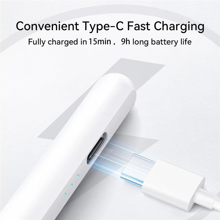 JOYROOM JR-X9S PRO Active Capacitive Stylus Pen Type-C Fast Charging Pencil with 2 Tips - White - 7