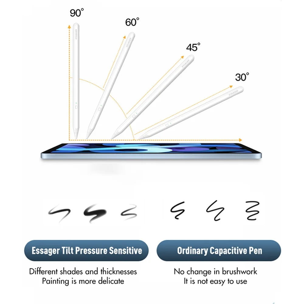 ESSAGER Capacitive Stylus Support Magnetic Wireless Charging Lightweight Touch Screen Pencil Portable Capacitive Pen for Writing Drawing - 3