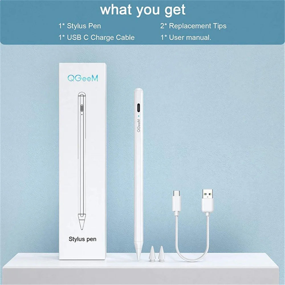 QGEEM ID706 Active Capacitive Stylus Pen for iPad 9.7-inch (2018) / iPad 10.2 (2019) / (2020) / iPad Air 10.5 inch (2019) / (2020) Fine Point Stylist Pen Digital Capacitive Drawing Pencil - White - 7