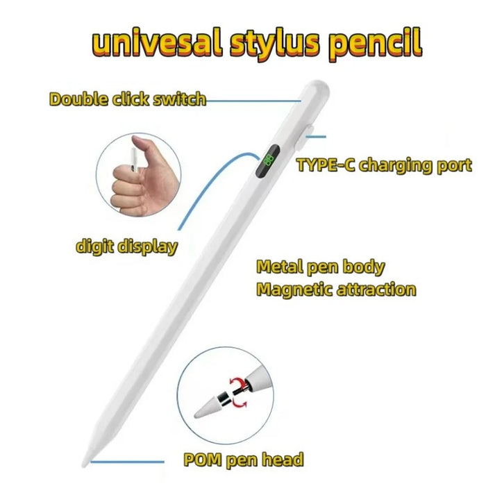 Stylus Pen Capacitive Screen Writing Stylus Pencil with Power Display for iPad / iPhone / Android Tablets Phone - 5