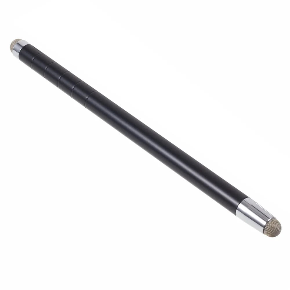 Dual Tips Retractable Passive Stylus Screen Touch Pen for Smooth Writing, Drawing - Black - 2