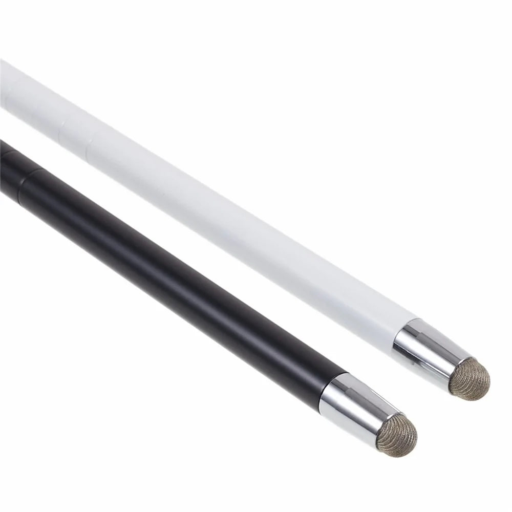 Dual Tips Retractable Passive Stylus Screen Touch Pen for Smooth Writing, Drawing - Black - 3
