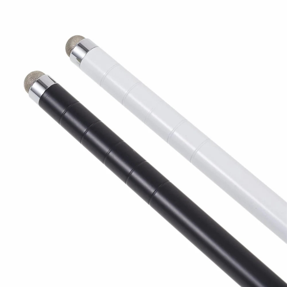 Dual Tips Retractable Passive Stylus Screen Touch Pen for Smooth Writing, Drawing - Black - 4