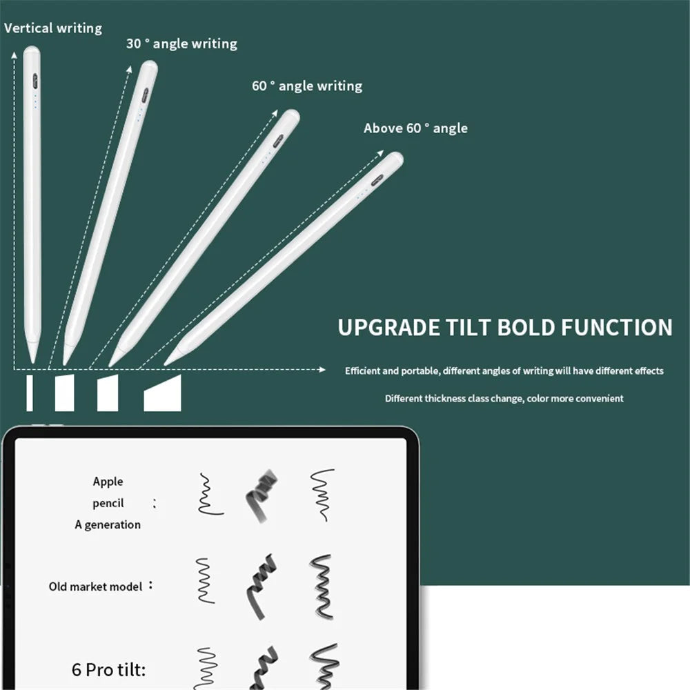6WP Active Capacitive Pen Anti False Touch Bluetooth-compatible Stylus POM Nib Pencil with Indicator Light - 7