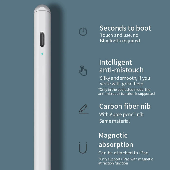 5Gen. Magnetic Absorption Pencil for iPad Tablet Anti-False Touch Active Capacitive Pen - 5