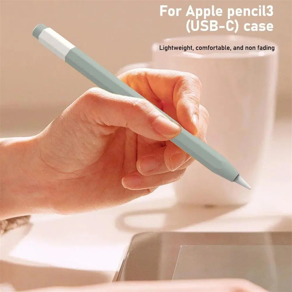 For Apple Pencil (USB-C) Anti-skid Silicone Protective Sleeve Capacitive Stylus Pen Anti-drop Cover - Deep Pink - 2