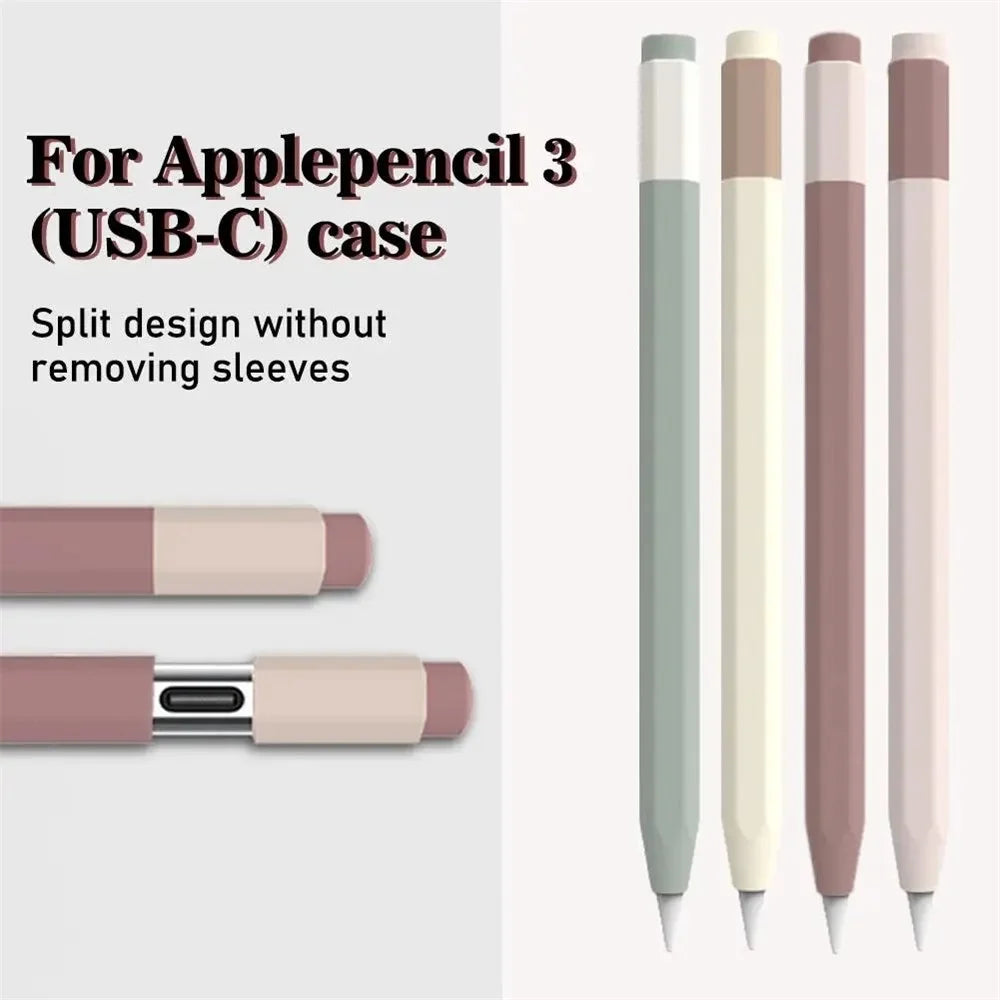 For Apple Pencil (USB-C) Anti-skid Silicone Protective Sleeve Capacitive Stylus Pen Anti-drop Cover - Deep Pink - 6