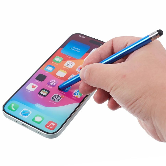 2Pcs Passive Stylus Pen Smooth Writing Drawing Touch Screen Pencil with Dual Silicone Tips - Dark Blue - 5