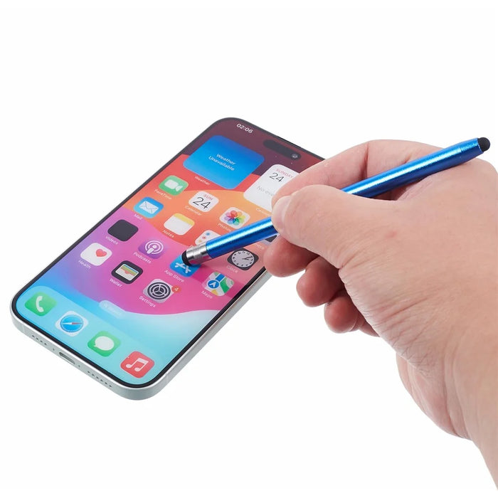 2Pcs Passive Stylus Pen Smooth Writing Drawing Touch Screen Pencil with Dual Silicone Tips - Dark Blue - 6