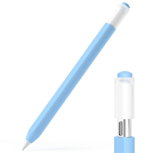 For Apple Pencil (USB-C) Stylish Silicone Sleeve Stylus Pen Protective Cover - Sky Blue - 1