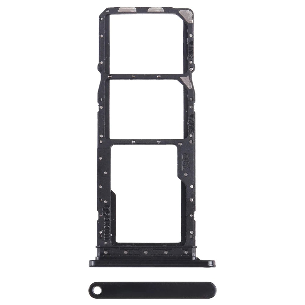 For Samsung Galaxy A05s 4G A057 OEM Dual SIM Card + SD Card Tray Holder Replacement Part (Without Logo) - Black - 1