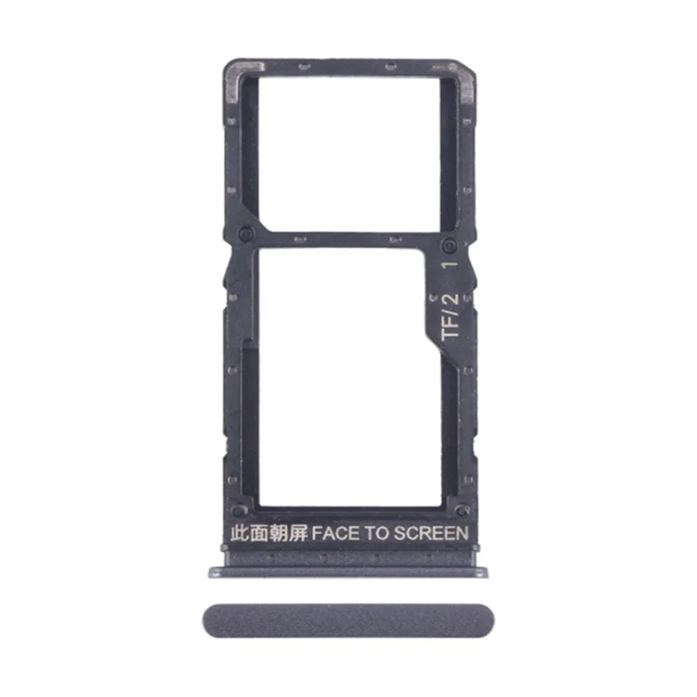 For Xiaomi Poco X5 5G / Redmi Note 12 5G (Global) SIM Card + TF Card Tray Holder Replacement Part (Without Logo) - Black - 1