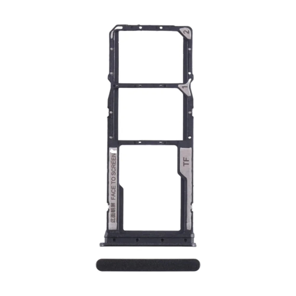 For Xiaomi Redmi 13C 5G / 4G / 13R 5G / Poco C65 4G Dual SIM Card + TF Card Tray Holder Replacement Part (Without Logo) - Black - 1
