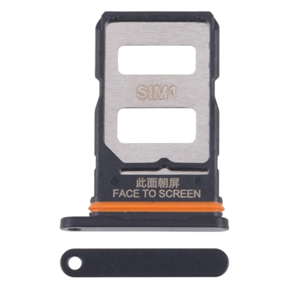 For Xiaomi Redmi Turbo 3 5G / Poco F6 5G Dual SIM Card Tray Holder Replacement Part (without Logo) - Black - 1