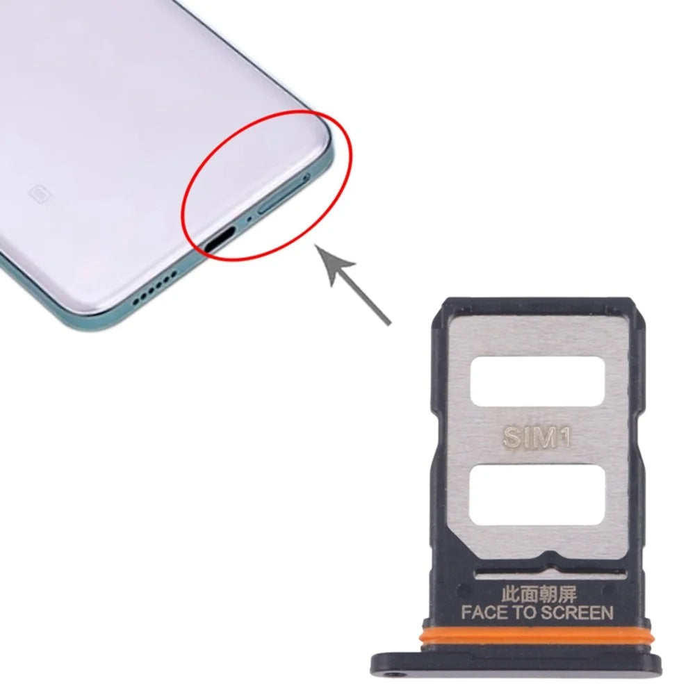 For Xiaomi Redmi Turbo 3 5G / Poco F6 5G Dual SIM Card Tray Holder Replacement Part (without Logo) - Black - 4