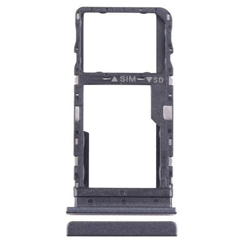 For TCL 40 SE OEM SIM Card + SD Card Tray Holder Replacement Part (Without Logo) - Dark Grey - 1