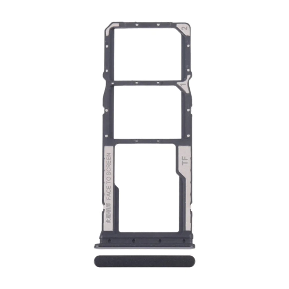For Xiaomi Poco M6 5G Dual SIM Card + TF Card Tray Holder Replacement Part (Without Logo) - Black - 1