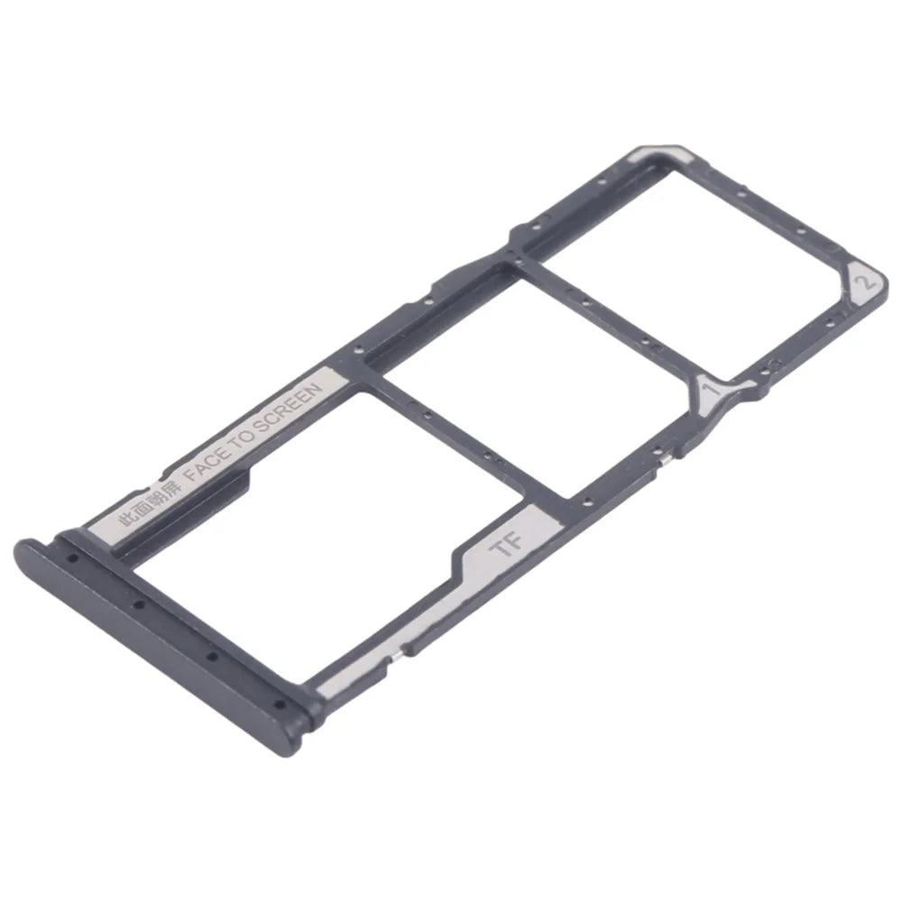 For Xiaomi Poco M6 5G Dual SIM Card + TF Card Tray Holder Replacement Part (Without Logo) - Black - 2