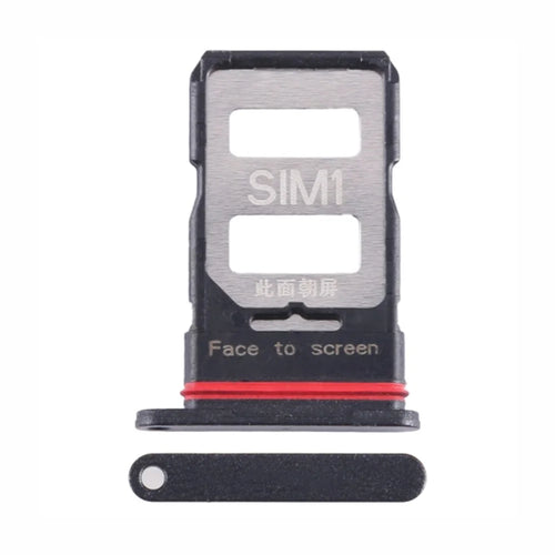 For Xiaomi Redmi K60 5G / K60 Pro 5G Dual SIM Card Tray Holder Replacement Part (Without Logo) - Black - 1