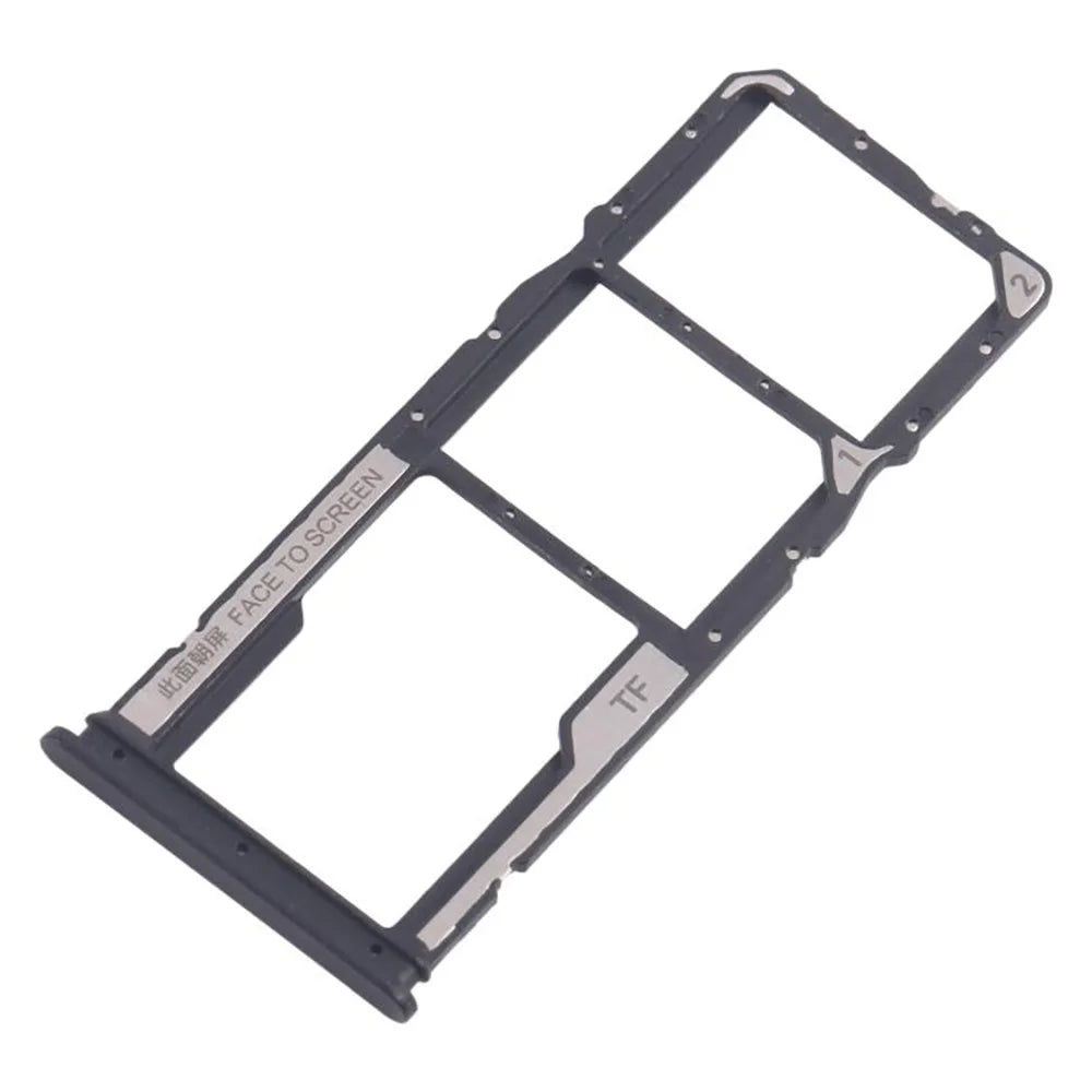 For Xiaomi Poco M6 Pro 4G Dual SIM Card + TF Card Tray Holder Replacement Part (Without Logo) - Black - 1