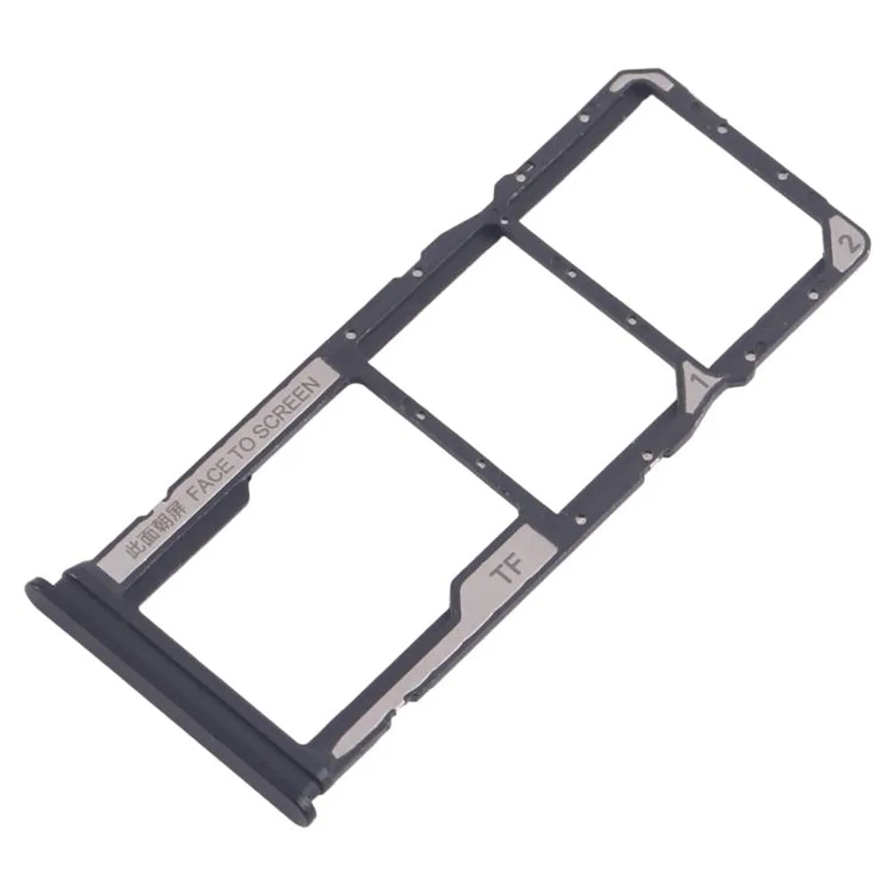 For Xiaomi Redmi A4 5G Dual SIM Card + TF Card Tray Holder Replacement Part (Without Logo) - Black - 1