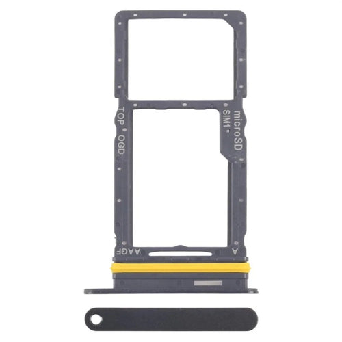 For Samsung Galaxy A17 5G A176 OEM SIM Card + SD Card Tray Holder Replacement Part (Without Logo) - Black - 1