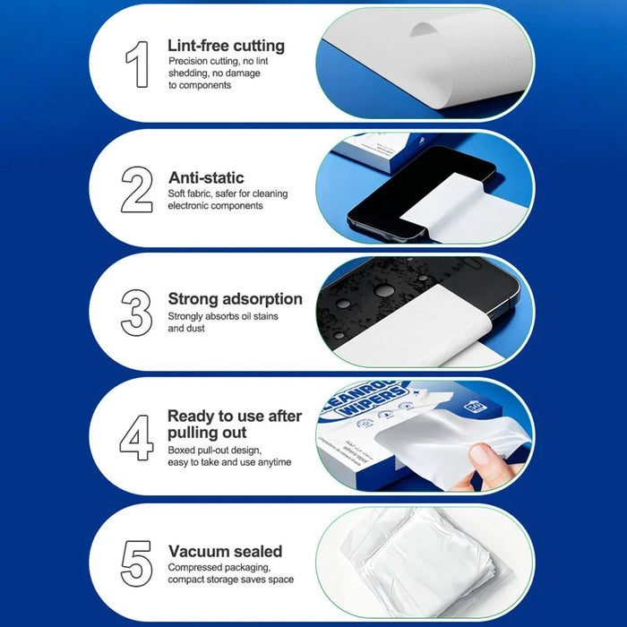 RELIFE RL-045 50Pcs/Bag Pull Type Anti-static Dust-free Cloth for Phone Repair Wiper Cleaner - 4