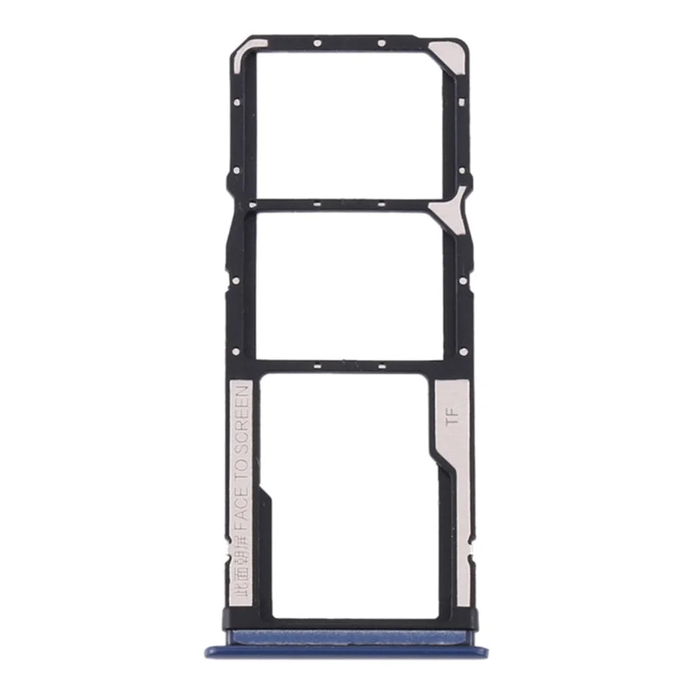 Dual SIM + TF Card Tray Holder Replacement (without Logo) for Xiaomi Redmi Note 9 (MTK Helio G85)/10X 4G - Blue - 3