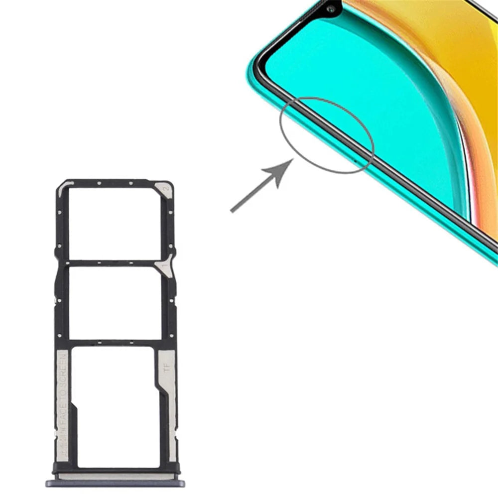 Dual SIM + TF Card Tray Holder Replacement (without Logo) for Xiaomi Redmi 9 - Black - 3