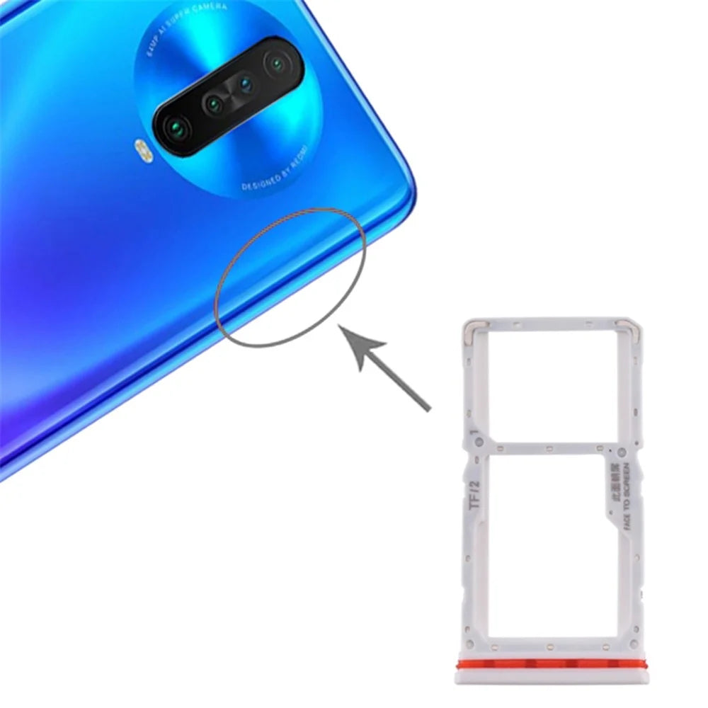 Single SIM + TF Card Tray Holder Replacement (without Logo) for Xiaomi Redmi K30 4G - White - 3