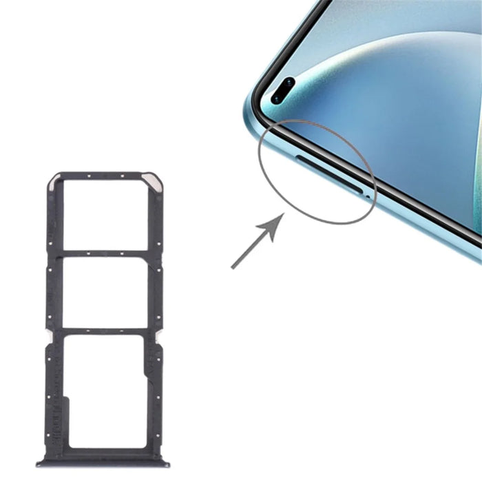 For Oppo A93 5G Dual SIM Card + TF Card Tray Holder Replacement (without Logo) - Grey - 3