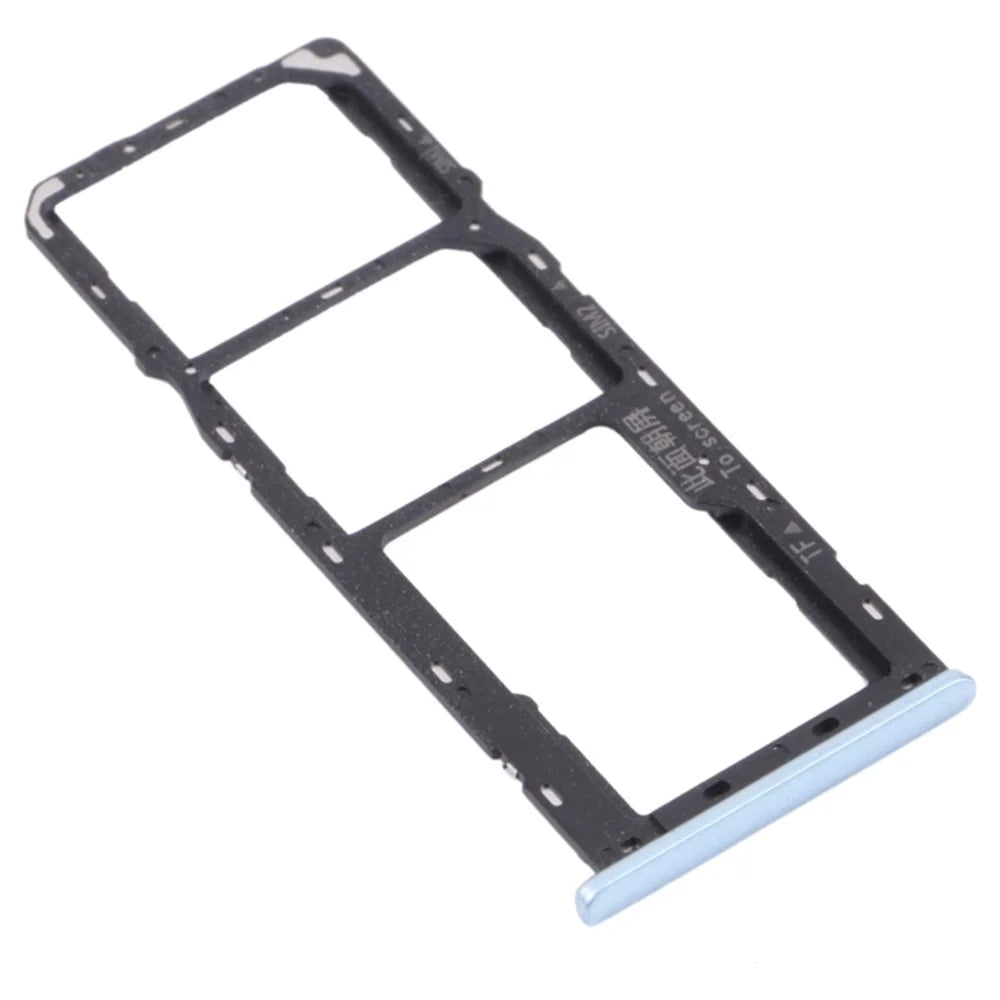 For OPPO A15 CPH2185 Dual SIM Cards + TF Card Tray Holder Replacement (without Logo) - Blue - 2
