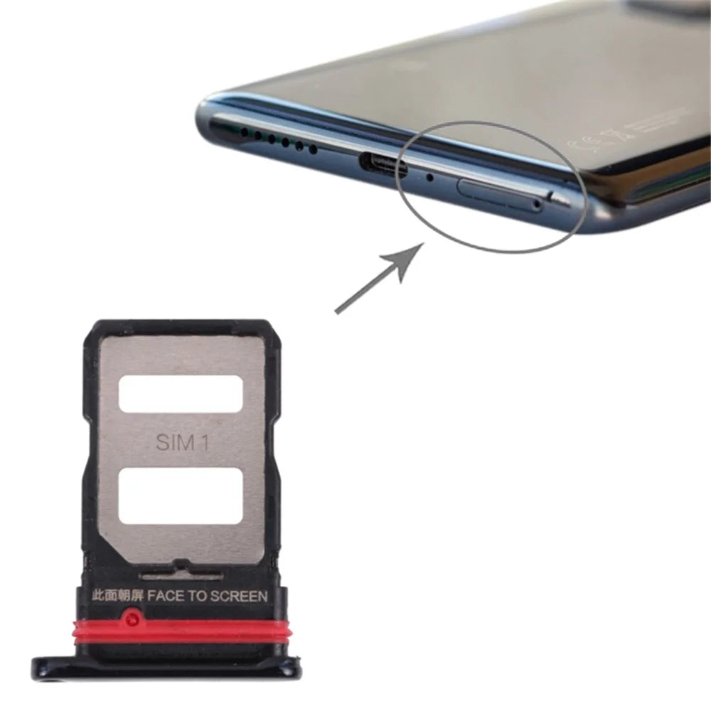 For Xiaomi 11T 21081111RG/11T Pro Dual SIM Card Tray Holder Replacement (without Logo) - Black - 3