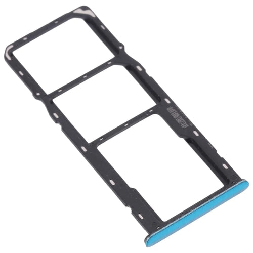 For Realme C3 (without Fingerprint) RMX2027, RMX2020, RMX2021 Dual SIM Cards + Single TF Card Tray Holder Replacement (without Logo) - Blue - 1