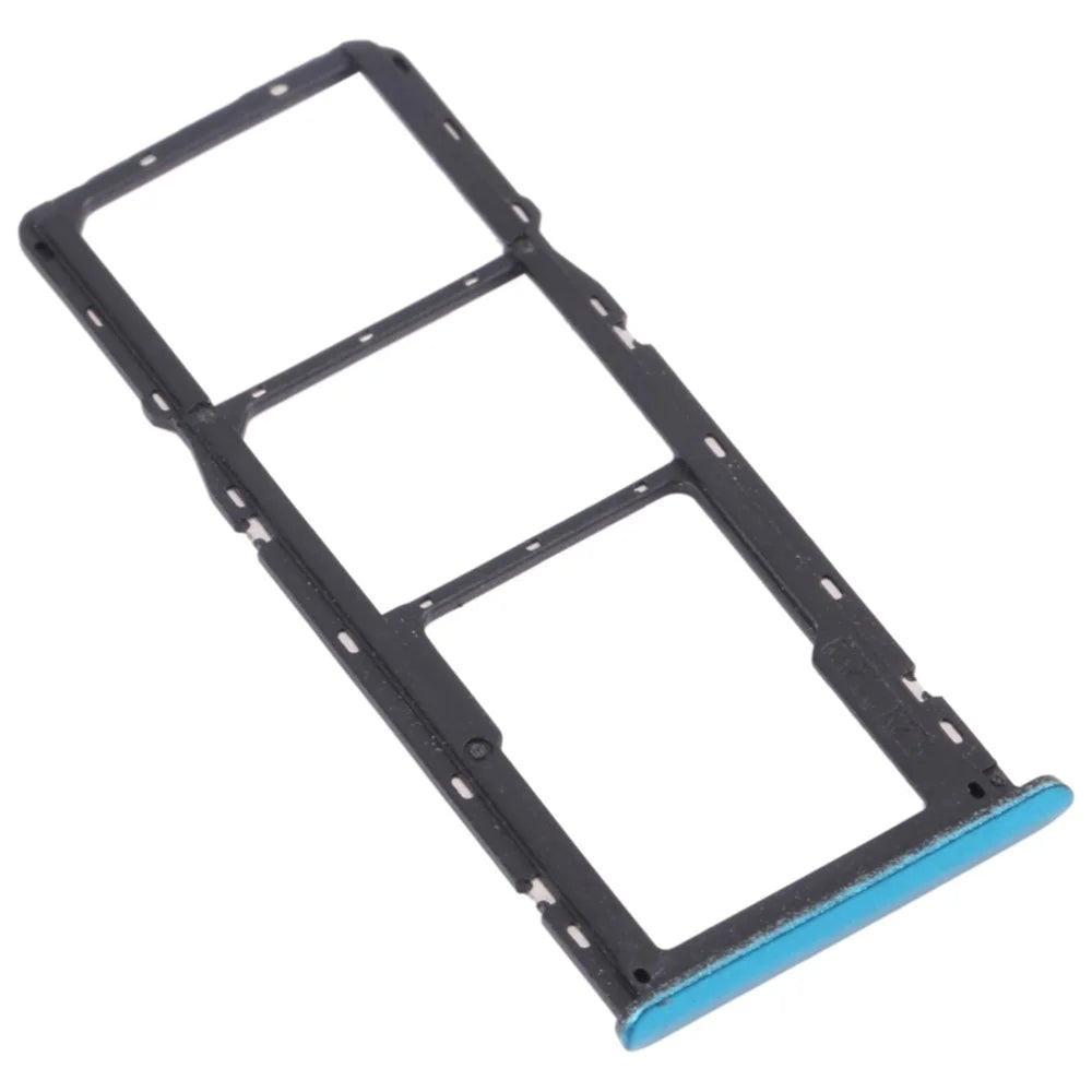 For Realme C3 (without Fingerprint) RMX2027, RMX2020, RMX2021 Dual SIM Cards + Single TF Card Tray Holder Replacement (without Logo) - Blue - 2