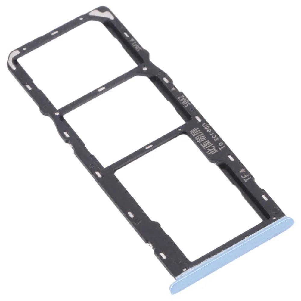 For Realme C11 (2021) RMX3231 Dual SIM Cards + Single TF Card Tray Holder Replacement (without Logo) - Blue - 1