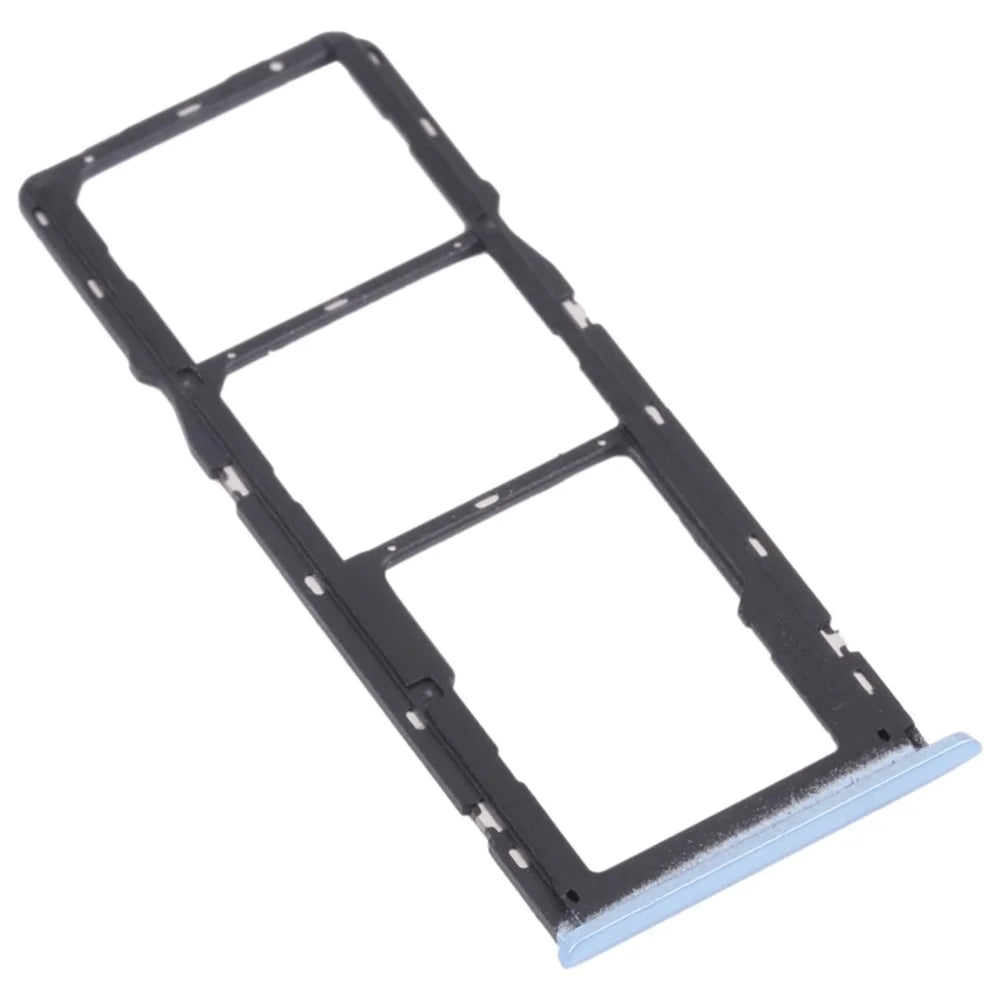 For Realme C11 (2021) RMX3231 Dual SIM Cards + Single TF Card Tray Holder Replacement (without Logo) - Blue - 2