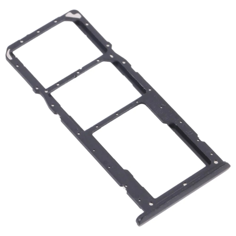 For Realme C21 RMX3201 / C21Y RMX3261 Dual SIM Cards + Single TF Card Tray Holder Replacement (without Logo) - Black - 1