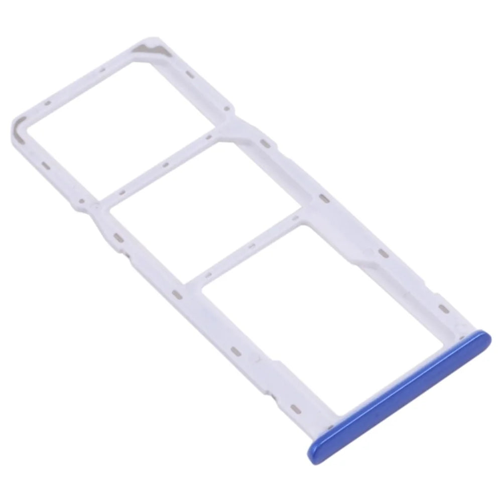 For Realme 5i RMX2030, RMX2032 Dual SIM Cards + Single TF Card Tray Holder Replacement (without Logo) - Blue - 1