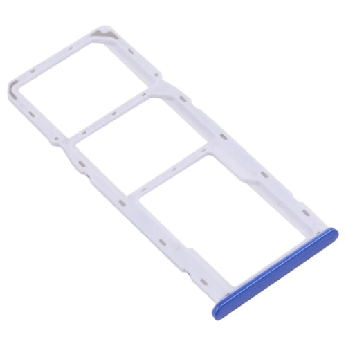 For Realme 5i RMX2030, RMX2032 Dual SIM Cards + Single TF Card Tray Holder Replacement (without Logo) - Blue - 1