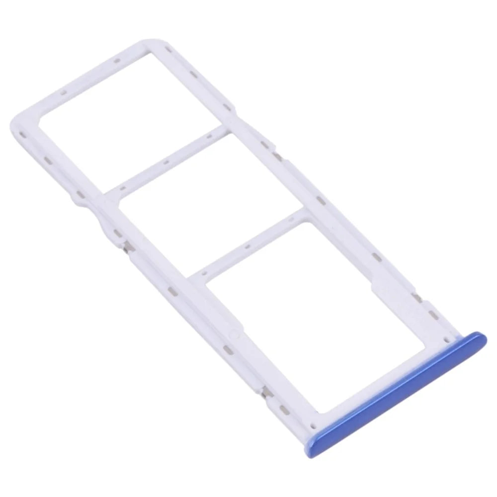 For Realme 5i RMX2030, RMX2032 Dual SIM Cards + Single TF Card Tray Holder Replacement (without Logo) - Blue - 2