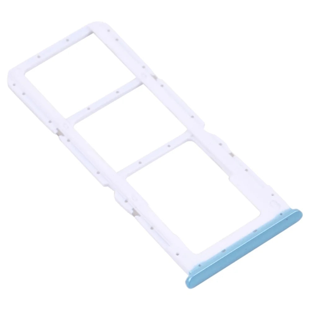 For Realme 7i (Asia) RMX2103 Dual SIM Cards + Single TF Card Tray Holder Replacement (without Logo) - Blue - 2