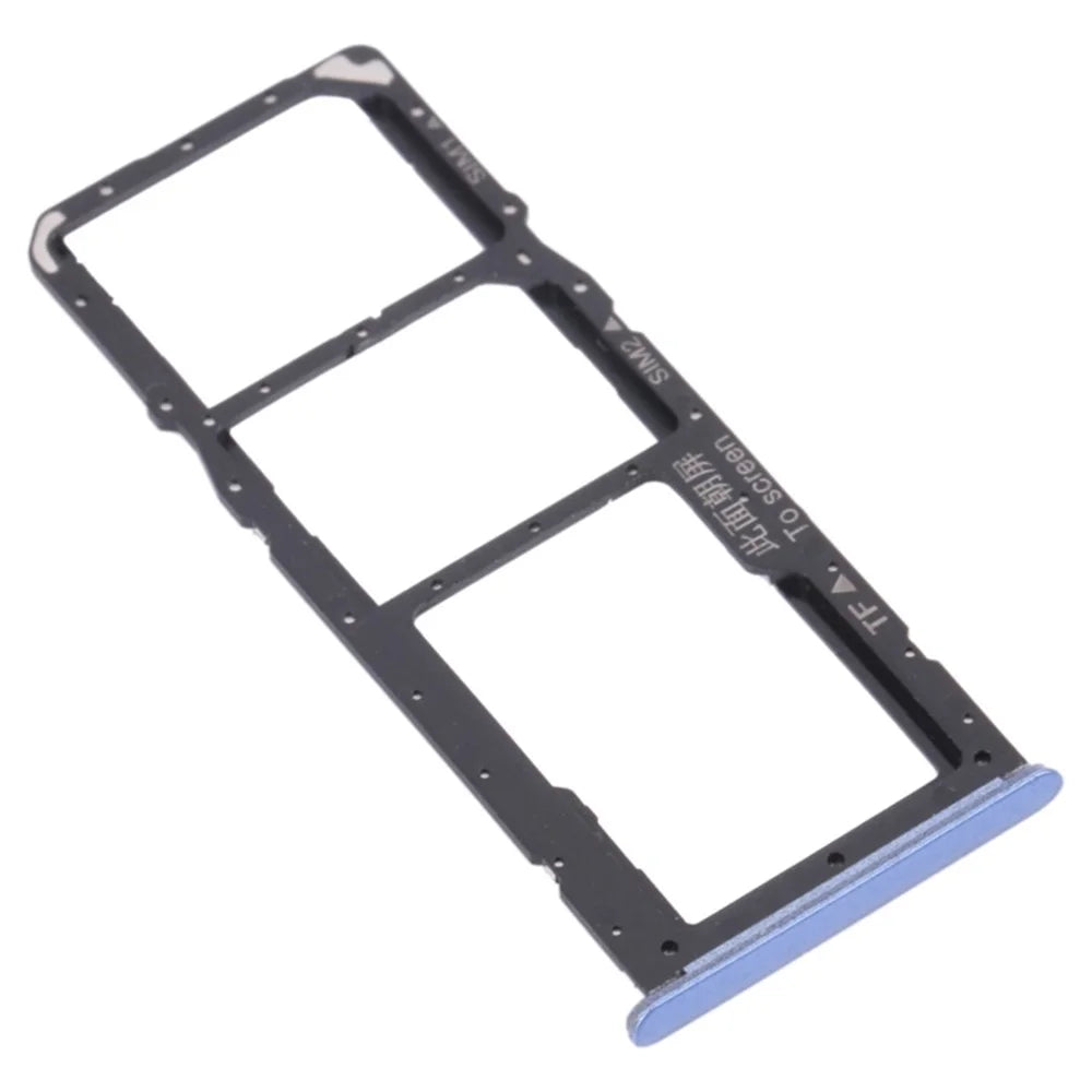 For Realme 7 5G RMX2111 Dual SIM Cards + Single TF Card Tray Holder Replacement (without Logo) - Blue - 1