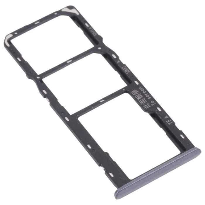 For Realme 6 Dual SIM Cards + Single TF Card Tray Holder Replacement (without Logo) - Black - 1
